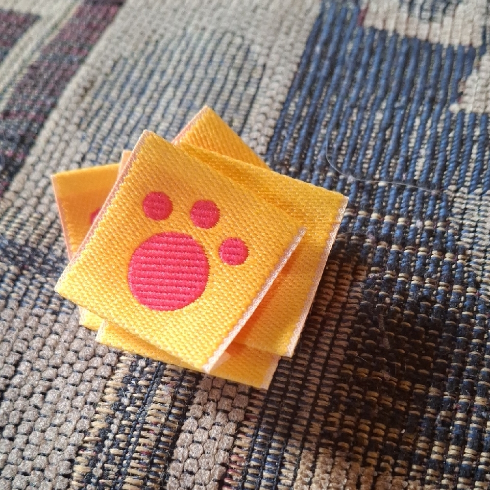 Yellow Paw Print Fabric Clips for Crafts and Organization Clothing Tags Patches
